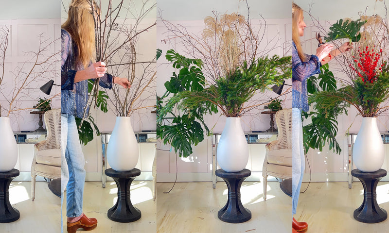 D-I-Y Over-The-Top Foliage and Foraged Branch Arrangement!